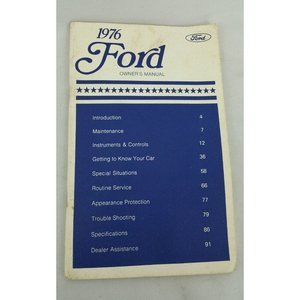 Ford 1976 Factory Owners Manual Guide Book